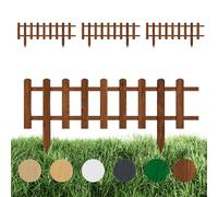 Floranica Set da 4 Staccionata in Legno per Giardino 20 cm x 100 cm Marrone Recinzione decorativa da giardino Esterno Steccato in Legno di Pino impregnato Bordure per recinzioni