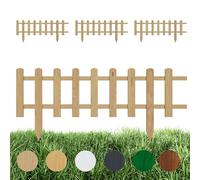 Floranica Set da 4 Staccionata in Legno per Giardino 20 cm x 100 cm Natur Recinzione decorativa da giardino Esterno Steccato in Legno di Pino impregnato Bordure per recinzioni