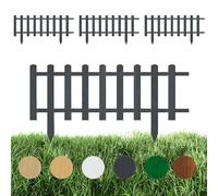 Floranica Set da 4 Staccionata in Legno per Giardino 30 cm x 100 cm Antracite Recinzione decorativa da giardino Esterno Steccato in Legno di Pino impregnato Bordure per recinzioni