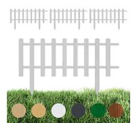 Floranica Set da 4 Staccionata in Legno per Giardino 40 cm x 100 cm Bianco Recinzione decorativa da giardino Esterno Steccato in Legno di Pino impregnato Bordure per recinzioni