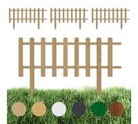 Floranica Set da 4 Staccionata in Legno per Giardino 40 cm x 100 cm Natur Recinzione decorativa da giardino Esterno Steccato in Legno di Pino impregnato Bordure per recinzioni