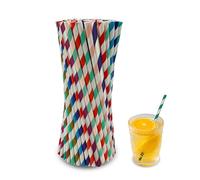 FloraVigo 100 cannucce di carta, cannucce colorate, cannucce di carta biodegradabili per cocktail, caffè, bevande e diverse occasioni