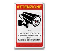 FloraVigo Cartello di videosorveglianza, autoriflettente, cartello di proprietà privata, pannello di allarme di sicurezza, pannello in alluminio, pannello di allarme (30x20cm) x 1