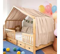 FloraVigo Copriletto da interno realizzato a mano, 100% cotone mussola, copriletto per la casa, decorazione del letto, adatto per ragazze e ragazzi (132 x 360 cm beige chiaro)
