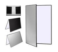 FloraVigo Foglio riflettante 3 in 1 in cartone, 42x30 cm, con diffusore di luce pieghevole, foglio A4 per alimenti, gioielli, fotografia morta (bianco/argento/nero)