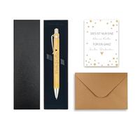 FloraVigo Grazie, grazie per tutto ciò che fai con penna a sfera incisa, biglietto di ringraziamento e confezione regalo, perfetto come regalo di addio per colleghi, insegnanti o dipendenti
