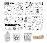 FloraVigo Rub On Sticker circa A5 19 x 14 cm - Decorazione con scritta per compleanno, Keraflott, matrimonio, casa, pellicola trasferibile per mobili, vetro, legno, album fotografici, decorazioni fai