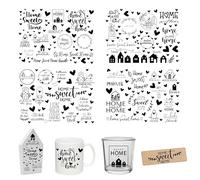 FloraVigo Rub On Sticker circa A5 19 x 14 cm, decorazione per compleanno, Keraflott, matrimonio, casa, pellicola per mobili, vetro, legno, album fotografici, decorazioni fai da te, estetica adesiva (4