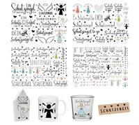 FloraVigo Rub On Sticker circa A5 19 x 14 cm - Frase decorativa per compleanno, Keraflott, matrimonio, casa, pellicola adesiva trasferibile per mobili, vetro, legno, album fotografico, decorazioni fai