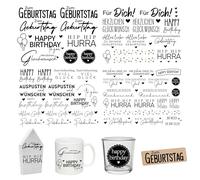 FloraVigo Rub On Sticker circa A5 19 x 14 cm - Scritta decorativa per compleanno, Keraflott, matrimonio, casa, pellicola adesiva per mobili, vetro, legno, album fotografico, decorazioni fai da te