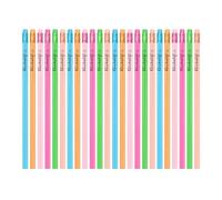 FloraVigo Set di 24 matite portafortuna con gomma per cancellare il set di matite in legno HB multicolore, set di matite in grafite per disegnare, cancelleria per adulti (penna portafortuna)