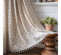 Floreale ain Panel 259,1 cm Lungo Crochet Lace SemiSheer Drape con nappe Rod ket Design per soggiorno e camera da letto Bei 159,9 cm W x 259,1 cm L
