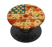 Floreale Bandiera Americana 4 Luglio Donne Vintage Fiori USA PopSockets PopGrip Adesivo