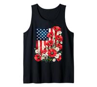 Floreale - Bandiera Americana - Fiore Canotta