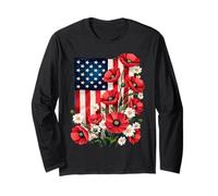 Floreale - Bandiera Americana - Fiore Maglia a Manica
