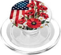 Floreale - Bandiera americana - Fiore PopSockets PopGrip per MagSafe