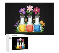 Floreale Beakers Chimica Laboratorio Scienziato Puzzle per Adulti Famiglia Attività Giochi Home Decor Puzzle 1000 PCS