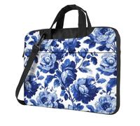 Floreale Blu Bianco Toile Modello Vintage Laptop Bag Laptop Case 15.6 Pollice Borse Per Computer Imbottito Copertura Del Manicotto Per Le Donne Uomini