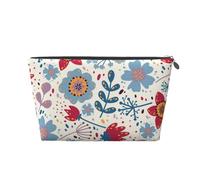 Floreale Blu E Rosso, Borsa da toilette Borsa per trucco Borsa per cosmetici Borsa da toilette da viaggio portatile