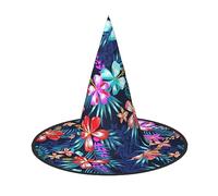 Floreale Blu Stampa Cono Halloween Cappello Strega Steeple Mago Cappello di Carnevale Accessori Per Festa Unisex
