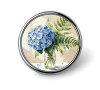 Floreale Blu Verde Rotondo Distintivo Bottoni in Metallo Squisito Rotondo Distintivo Pin Button Parti Circolari Moda Classico Spille Bottoni per Camicie Vestiti Spilla