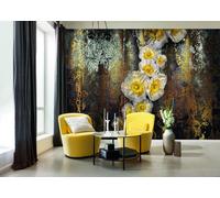 Komar 8-963 368 x 254 cm, "Serafina con motivo" Carta da parati/murale, colore: giallo (Confezione da 8)
