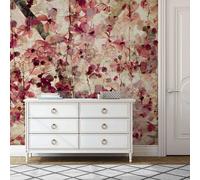 Floreale Carta da Parati Murale Rosso 384x259cm Spessa Foto per Camera Letto