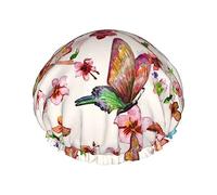 Floreale Con Motivo Farfalle Cuffia Da a E Cuffia Da Bagno Per Donna,Cuffie Da a Impermeabili Oversize Reversibili Grandi Progettate Per Tutte Le Lunghezze Dei Capelli,Cuffia El