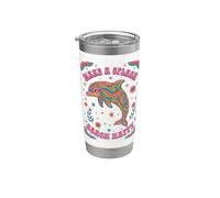 Floreale delfino rendere Splash Groovy Spiaggia Vacanza Vibes Bicchiere termico in acciaio inox doppia parete