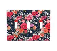 Floreale esplosione 3 Gang Switch Placca Cover-Infrangibile Policarbonato Parete Placca Resistente al Calore Interruttore A Levetta Decorazione per la Casa