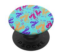 Floreale Estate Stile Rosa Blu Viola Fun Infradito Spiagge PopSockets PopGrip Adesivo