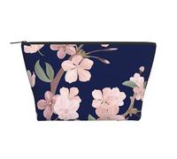 Floreale Fiore Di Ciliegio Sakura Blu Navy, Borsa da toilette Borsa per trucco Borsa per cosmetici Borsa da toilette da viaggio portatile