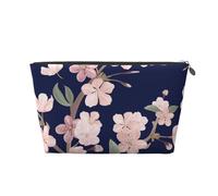 Floreale Fiore Di Ciliegio Sakura Blu Navy, Borsa da toilette Borsa per trucco Borsa per cosmetici Borsa da toilette da viaggio portatile