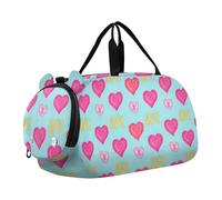 Floreale Fiori Primavera Viola Ragazze Tote Duffle Bags Viaggio Pernottamento Borse Bambino Danza Bambini Bagaglio Carry on Duffel per Ragazzi, Hearts love Vibrant Pastel Colorful, classico