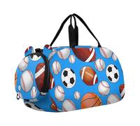 Floreale Fiori Primavera Viola Ragazze Tote Duffle Bags Viaggio Pernottamento Borse Bambino Danza Bambini Bagaglio Carry on Duffel per Ragazzi, Palloni Sportivi Calcio, classico