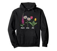 Floreale Foxglove Daisy Tulips Flowers Boho Funny Gardener Felpa con Cappuccio