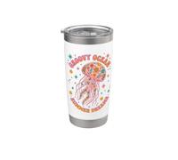Floreale Groovy Oceano Summer Dreams Meduse Spiaggia Vacanza Bicchiere termico in acciaio inox doppia parete