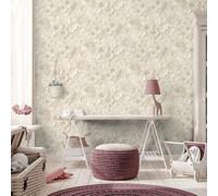 My Kingdom Origami Fiori Parati M44607 Crema Floreale Foglie Trama Muriva