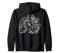 Floreale Polmoni Anatomici Polmoni Medico Inferm Felpa con Cappuccio