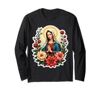 Floreale Santa Maria Santa Maria Cristiana Madre Gesù Cristo Maglia a Manica