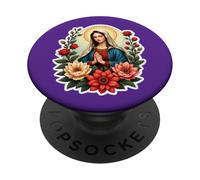 Floreale Santa Maria Santa Maria Cristiana Madre Gesù Cristo PopSockets PopGrip Adesivo
