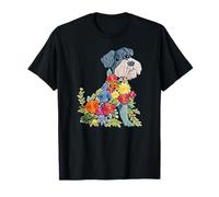 Floreale Schnauzer Mamma Amanti Del Cane Carino Mamma Festa della Mamma Maglietta