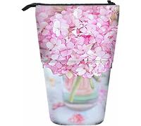 Floreale Telescopico Matita Cancelleria Astuccio Penne Scatola di Immagazzinaggio con Chiusura a Cerniera per Donne Uomini Ragazzi Ragazze Vaso Fioritura Bouquet Pianta Botanica Germoglio Petal