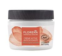 FLORENA Crema attiva antiossidante con fiori di Porpora e lactobacillus fermentati (1 x 50 ml), per il viso tutti i tipi di pelle, crema idratante ricca di Omega 6 e 9