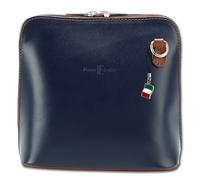 Florence Borsa Da Donna Da Sera A Spalla Blu Scuro Marrone In Vera Pelle OTF109B
