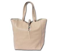 Florence Ital. Vera Pelle Shopper Beige 30x35x15 CM Borsa Tracolla Donna OTF112C