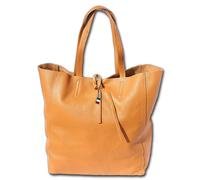 Florence Ital. Vera Pelle Shopper Cognac 30x35x15 Borsa Tracolla Donna OTF112N