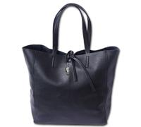 Florence Ital. Vera Pelle Shopper Nero 30x35x15 Borsa Tracolla Donna OTF112S
