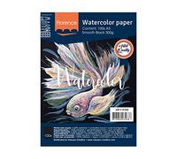 vaessen creative Florence Liscia, Nero, 300 g/m², 100 Pezzi, DIN A5, per Pittura ad Acquerello, Mano, Scrittura a Pennello e Altri lavori di Carta, unità