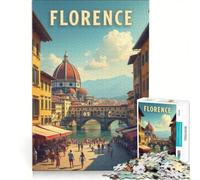 Florence Puzzle da 1000 pezzi | 50x75cm Vacanze a casa: passatempo e rafforza l'amore di coppia con poster e foglio di quiz coordinati.